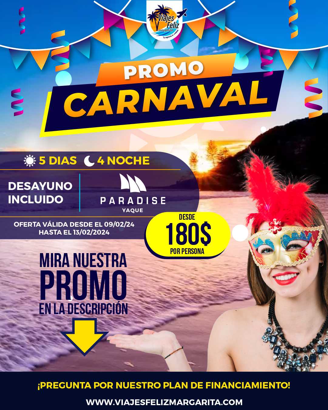 promocion-Carnaval-Solo-desayuno-Paradise-Yaque